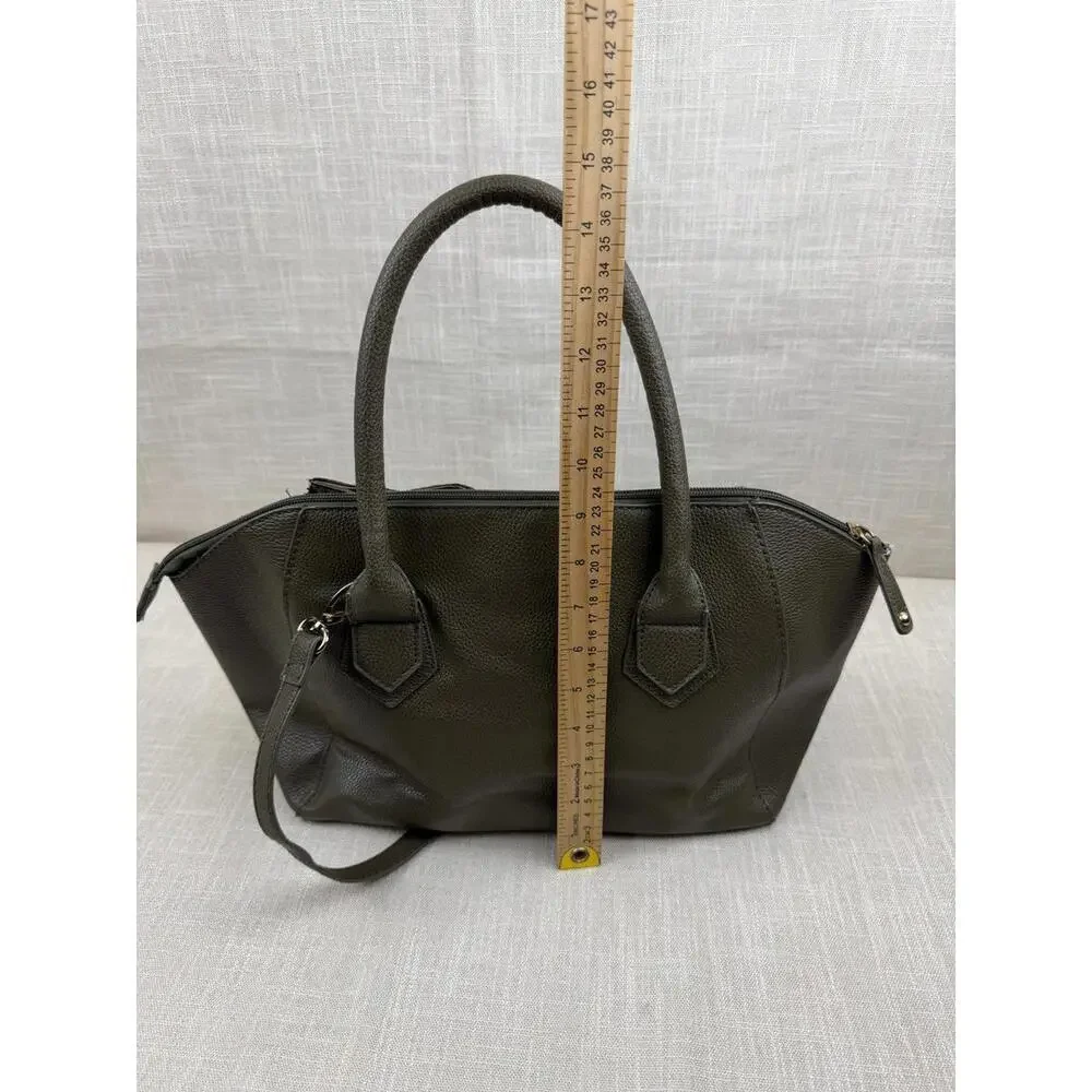 Christian Siriano Olive Green‎ Suede and Leather Handbag